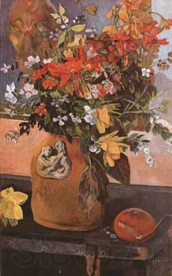Paul Gauguin Still life with flowers (mk07) Norge oil painting art